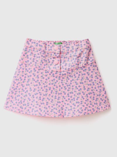 Kids' Benetton Floral Mini Skirts Pink | NZ052763