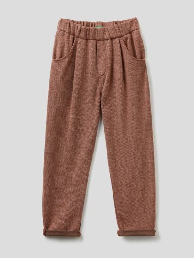 Kids' Benetton Flowy Jacquard Trousers Brown | NZ834205
