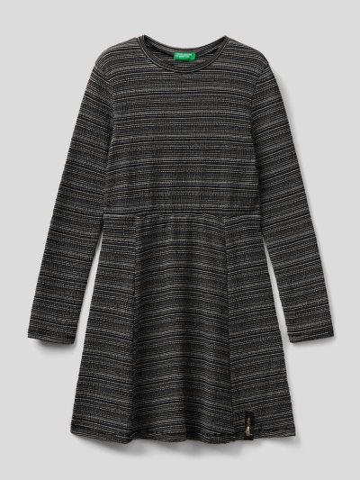 Kids' Benetton Flowy Lurex Dress Black | NZ333089