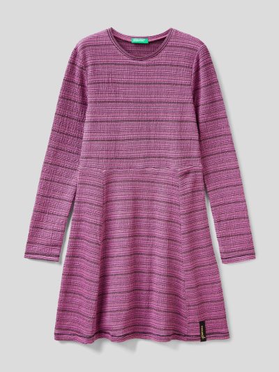 Kids' Benetton Flowy Lurex Dress Fuchsia | NZ620607