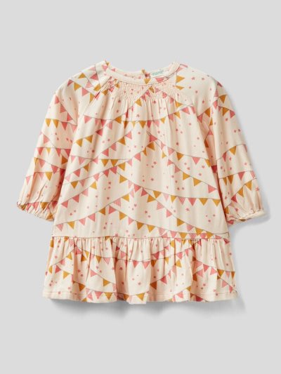 Kids' Benetton Flowy Patterned Print Dress Multi-color | NZ352613