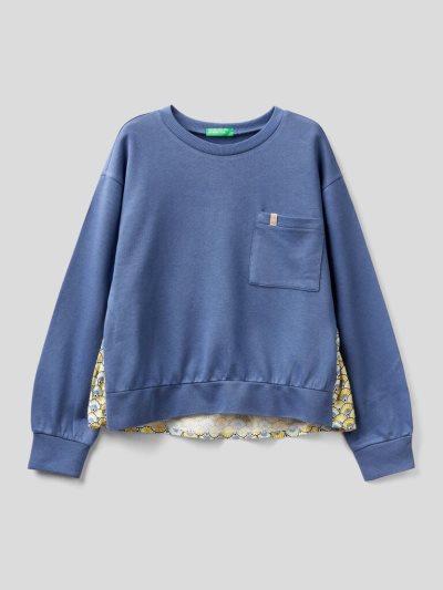 Kids' Benetton Flowy Pocket Sweatshirt Air Force Blue | NZ770619