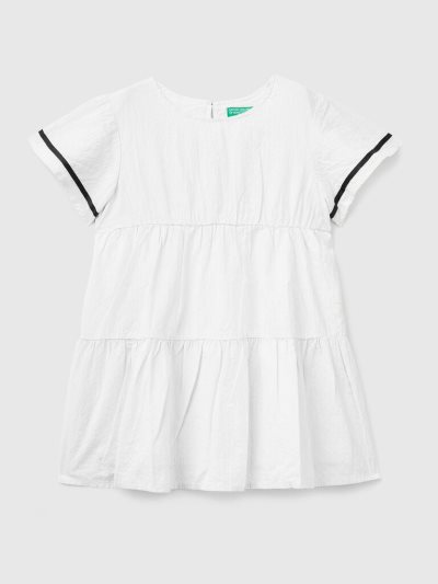 Kids' Benetton Frills Short Dress White | NZ453858