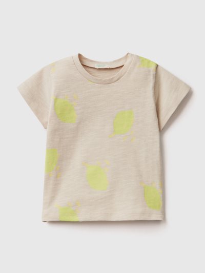 Kids' Benetton Fruit Print T Shirts Beige | NZ891212