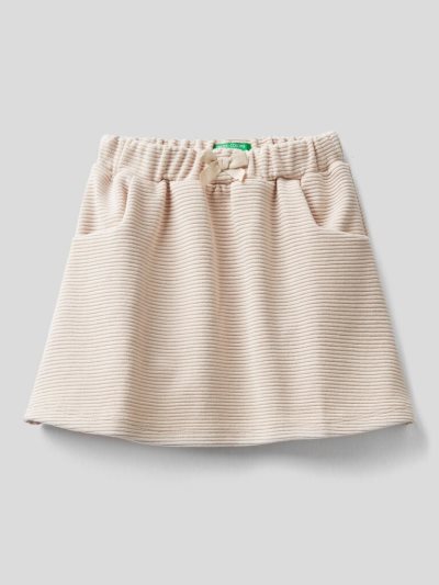 Kids' Benetton Full Lurex Skirts Creamy White | NZ724063