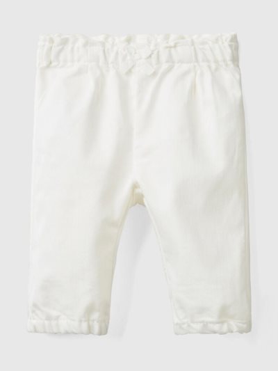 Kids' Benetton Gathered Waist Trousers Creamy White | NZ986207
