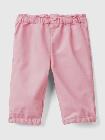 Kids' Benetton Gathered Waist Trousers Pink | NZ745147