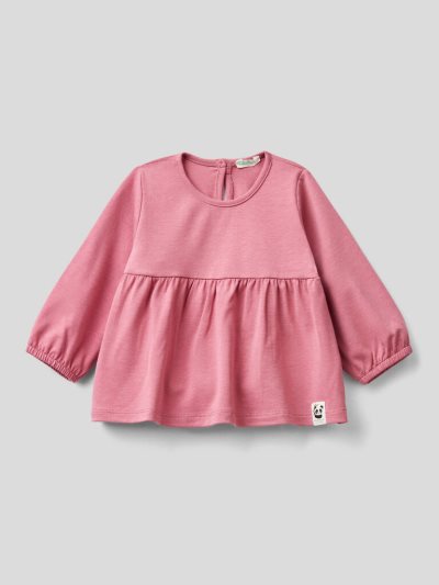 Kids' Benetton Gathering On The Yoke T Shirts Dark Mauve | NZ471418
