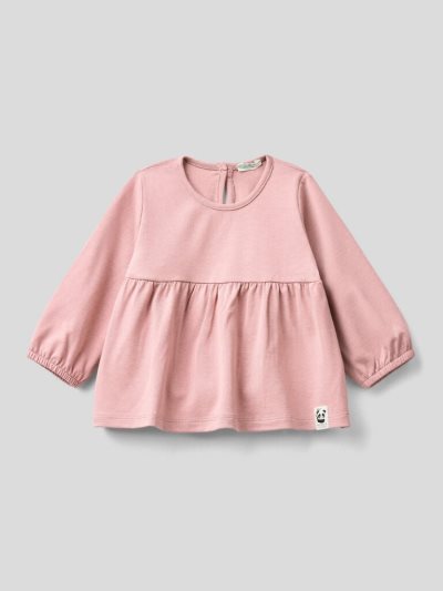 Kids' Benetton Gathering On The Yoke T Shirts Pink | NZ537206