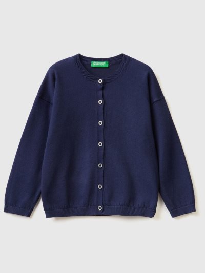 Kids' Benetton Glittery Buttons Cardigan Dark Blue | NZ089720