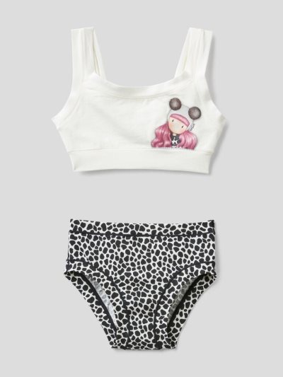 Kids' Benetton Gorjuss Print Bra Matching Sets Black | NZ979114