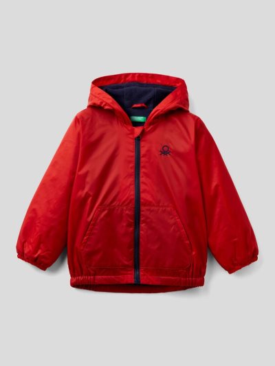 Kids' Benetton Hood And Pockets Light Jackets Red | NZ288839