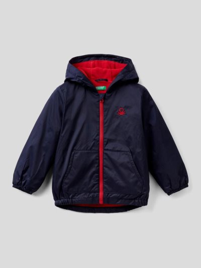 Kids' Benetton Hood And Pockets Light Jackets Dark Blue | NZ295455