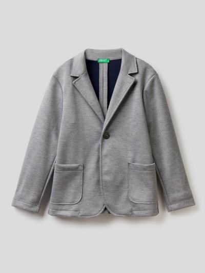 Kids' Benetton Jacquard Jersey Blazers Grey | NZ483511