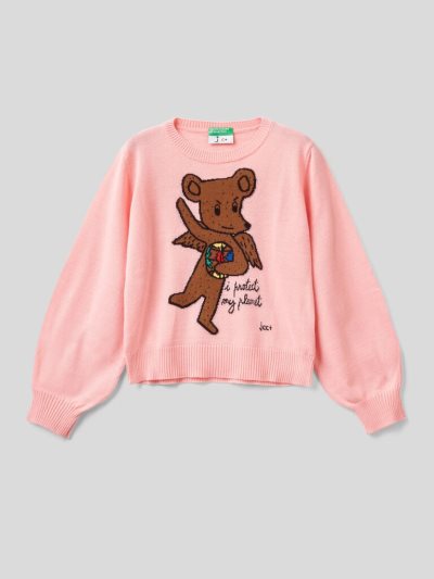 Kids' Benetton Jccxucb Teddy Bear Sweaters Pink | NZ692260