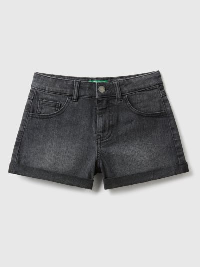 Kids' Benetton Jean "Eco-recycle" Denim Shorts Black | NZ343305