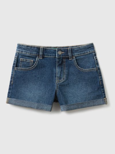 Kids' Benetton Jean "Eco-recycle" Denim Shorts Blue | NZ985046