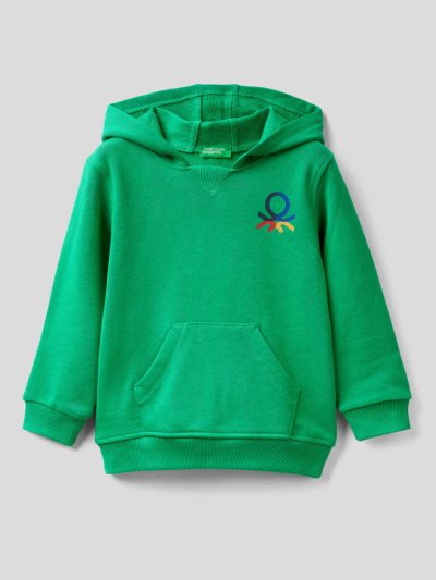 Kids' Benetton Kangaroo Pocket Hoodie Green | NZ936423