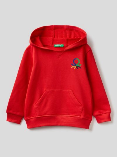 Kids' Benetton Kangaroo Pocket Hoodie Red | NZ858673