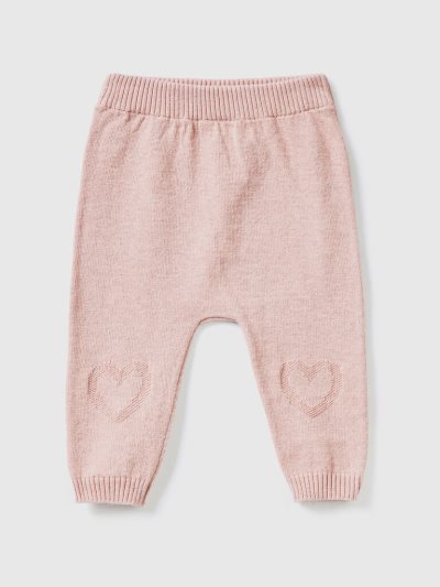 Kids' Benetton Knit Inlay Trousers Soft Pink | NZ487557