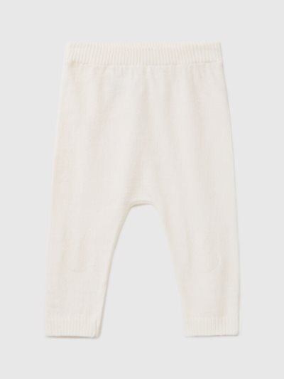 Kids' Benetton Knit Inlay Trousers White | NZ921447