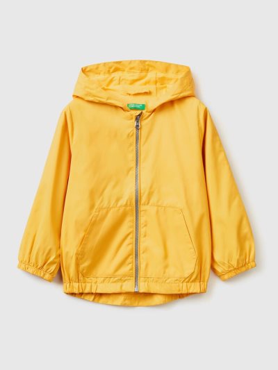 Kids' Benetton Light Hood Jackets Yellow | NZ187259