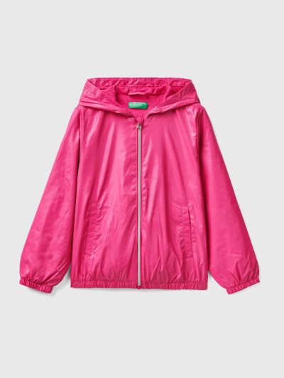Kids' Benetton Light "Rain Defender" Jackets Fuchsia | NZ293590