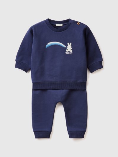 Kids' Benetton Light Sweat Dungarees Dark Blue | NZ913319