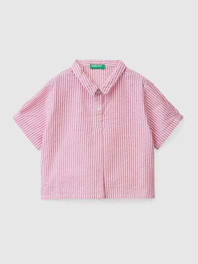 Kids' Benetton Lightweight Striped Shirts Pink | NZ825884