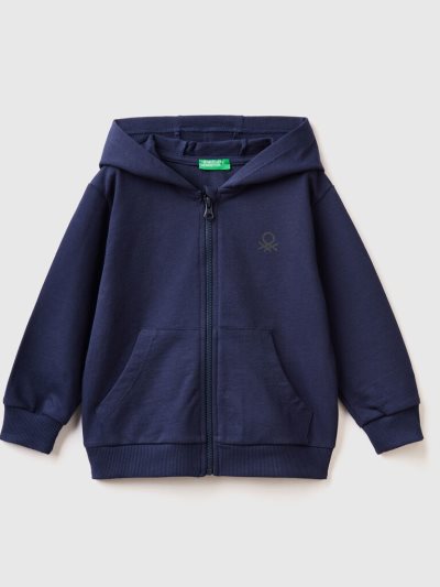 Kids' Benetton Logo Hoodie Dark Blue | NZ675141