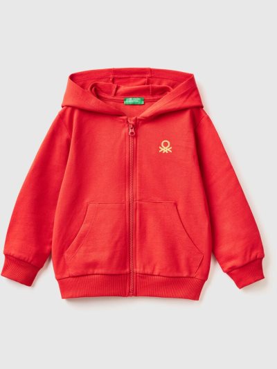 Kids' Benetton Logo Hoodie Red | NZ235518