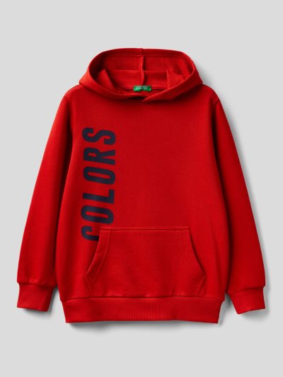 Kids' Benetton Logo Hoodie Red | NZ348300