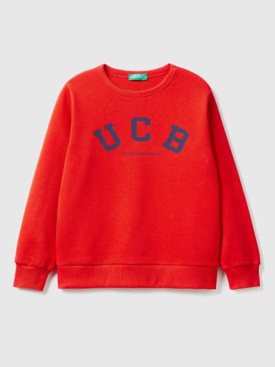 Kids' Benetton Logo Print Sweatshirt Red | NZ030443