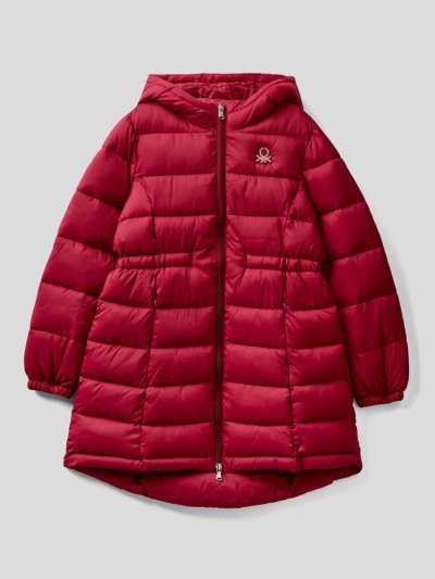 Kids' Benetton Long "Rain Defender" Light Jackets Burgundy | NZ426115