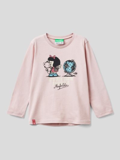 Kids' Benetton Long Sleeve "Mafalda" T Shirts Soft Pink | NZ198380