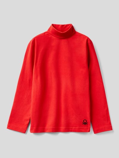 Kids' Benetton Long Sleeve Turtle Neck T Shirts Red | NZ057696