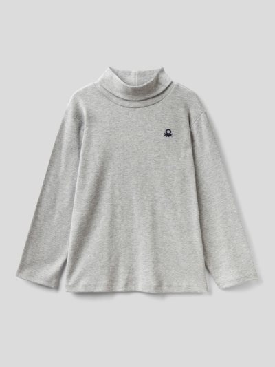 Kids' Benetton Long Sleeve Turtle Neck T Shirts Grey | NZ543631