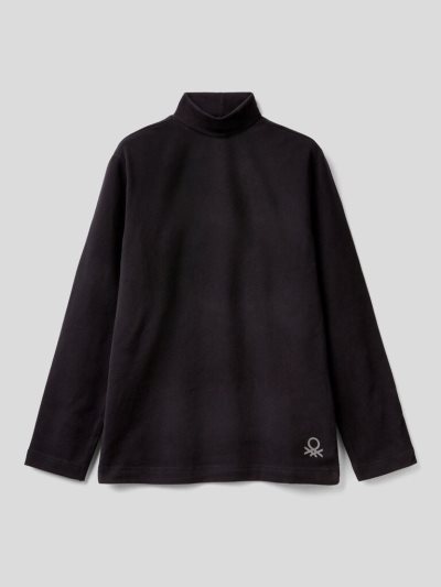 Kids' Benetton Long Sleeve Turtle Neck T Shirts Black | NZ615516