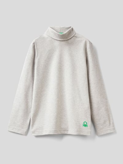 Kids' Benetton Long Sleeve Turtle Neck T Shirts Grey | NZ710142