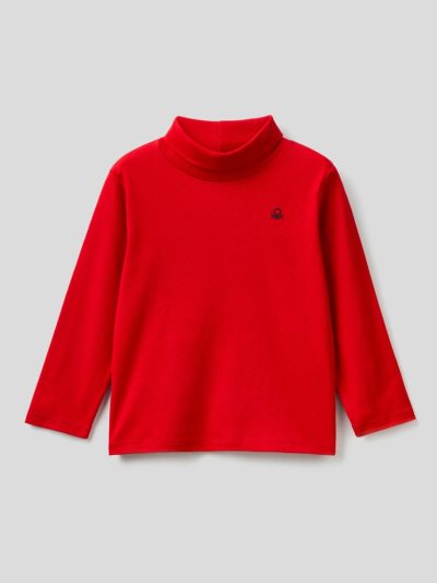 Kids' Benetton Long Sleeve Turtle Neck T Shirts Red | NZ723040
