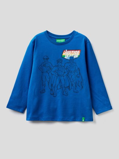Kids' Benetton Long Sleeve ©&™dc Comics T Shirts Bright Blue | NZ566570