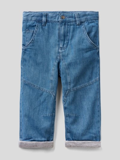 Kids' Benetton Loose Fit Five-pocket Jeans Sky Blue | NZ999569