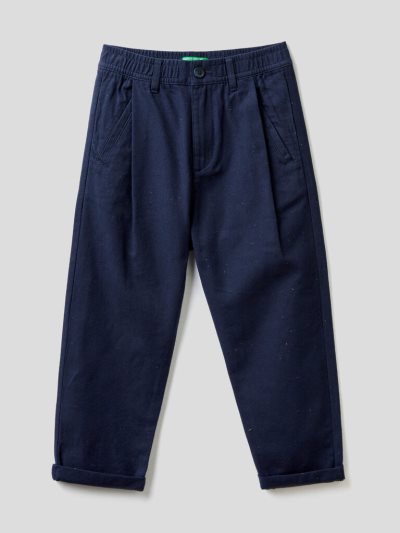 Kids' Benetton Loose Fit Trousers Dark Blue | NZ748117