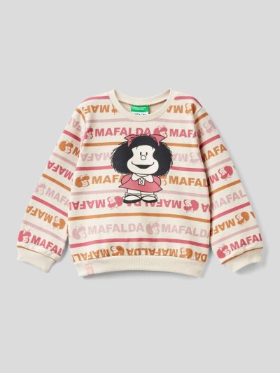 Kids' Benetton Mafalda Print Sweatshirt Creamy White | NZ323930
