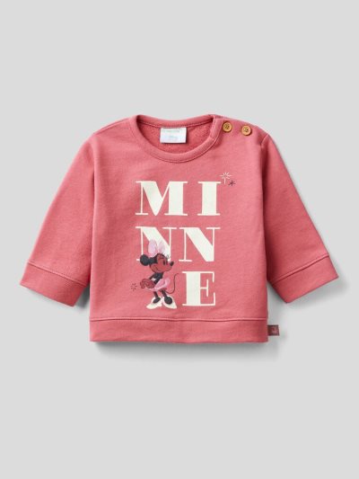 Kids' Benetton Mickey & Friends 100% Cotton Sweatshirt Strawberry | NZ340805