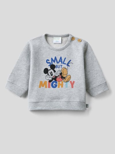 Kids' Benetton Mickey & Friends 100% Cotton Sweatshirt Grey | NZ669995