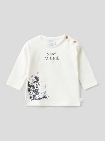 Kids' Benetton Mickey & Friends Warm Cotton T Shirts Creamy White | NZ959965