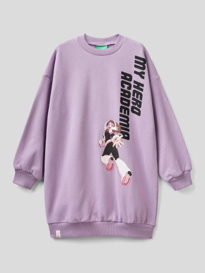 Kids' Benetton My Hero Academia Warm Fleece Dress Lilac | NZ961694