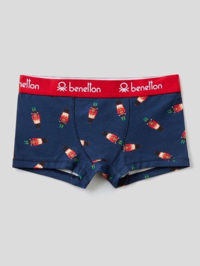 Kids' Benetton Nutcracker Soldiers Boxers Dark Blue | NZ964745