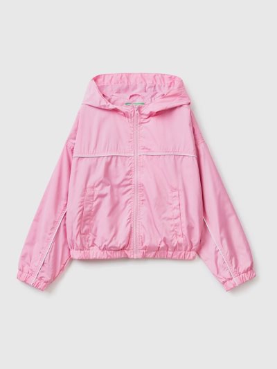 Kids' Benetton Nylon Hood Light Jackets Pink | NZ806025